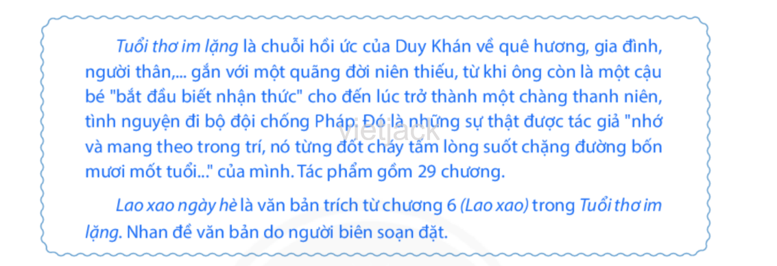 Soạn bài Lao xao ngày hè - Chân trời sáng tạo