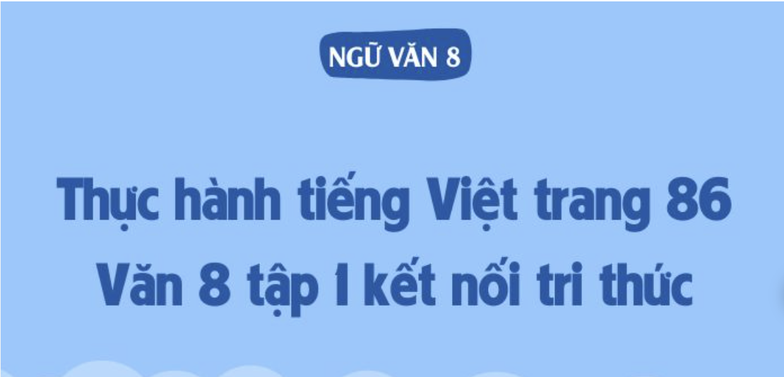 Soạn bài Thực hành tiếng Việt lớp 8 trang 86 Tập 1 - Kết nối tri thức